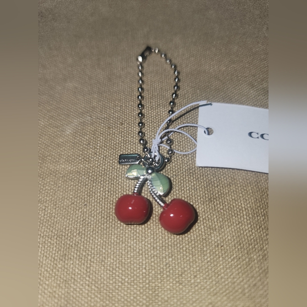Coach RARE New York Exclusive Cherries Shoe Charm Wristlet Wallet Purse Cherry